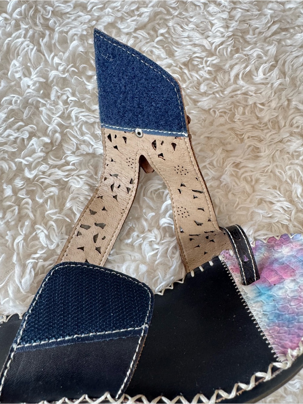 Spring Step L'Artiste Vardi Floral Snakeskin Leather Slide Sandals EU 37 US 7 - Picture 7 of 10